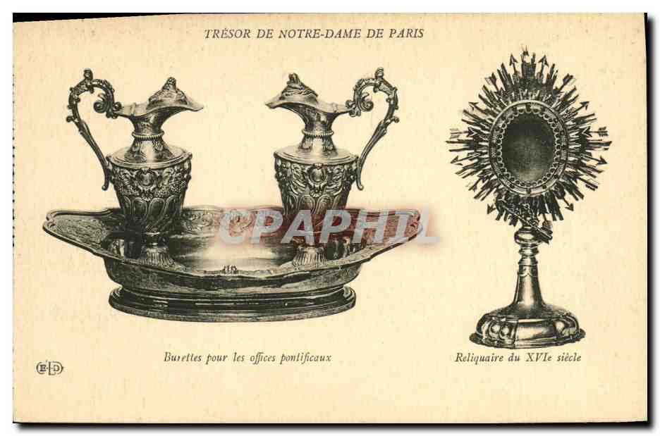 CPA Paris Tresor De Notre Dame Burettes pour les offices pontificaux Reliquaire du 16eme