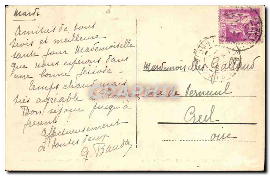 Antike Ansichtskarte Rue Stanislas Bain Romain, Plombières-les-Bains — Rückseite