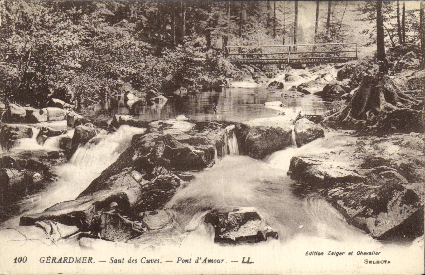 GÉRARDMER — Saut des Cuves — Pont d'Amour — Édition Zeiger et Chevalier, n°100