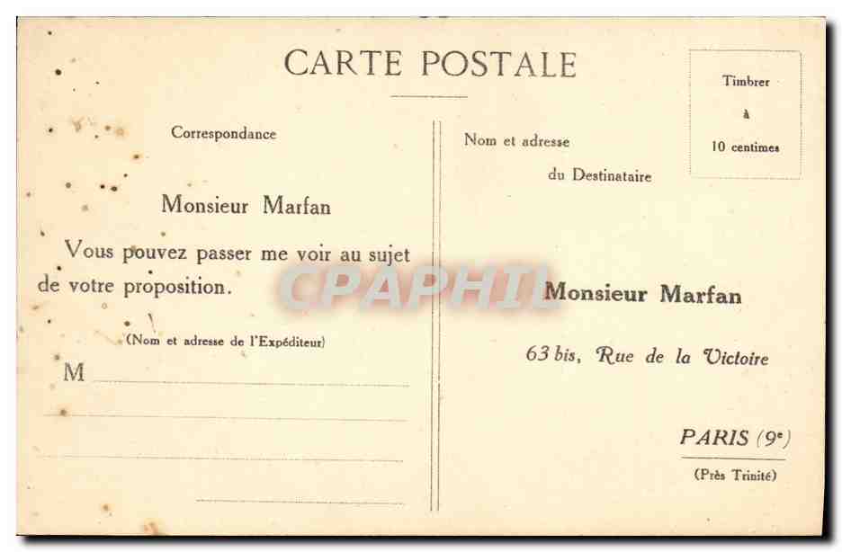 CPA Paris La Saint Lazare de la Coure du Havre et la Rue Amsterdam — Rückseite