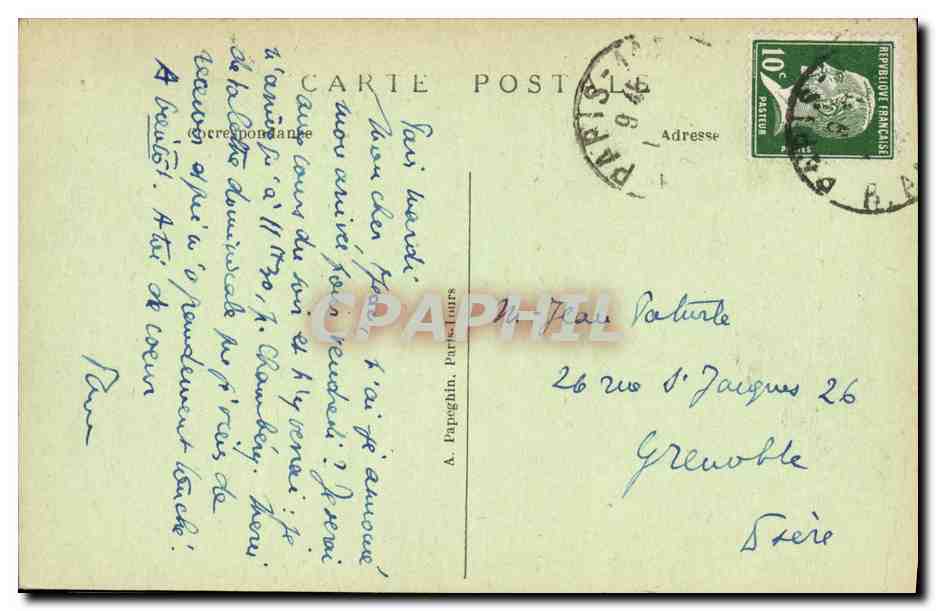 CPA Paris Arc de Triomphe et la Tombe du Soldat inconnu — Rückseite