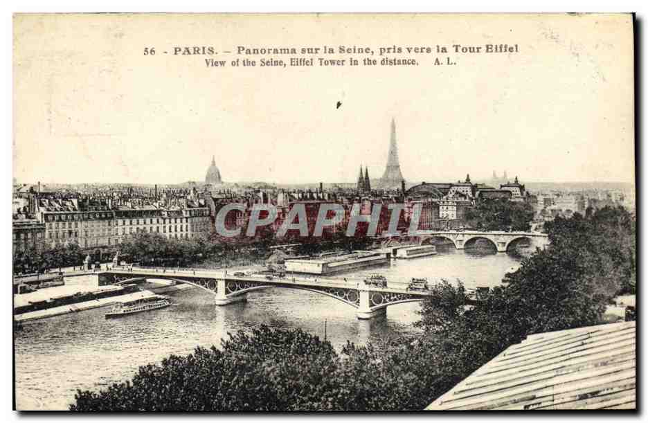 CPA Paris Panorama sur la Seine Pris Vers la Tour Eiffel 