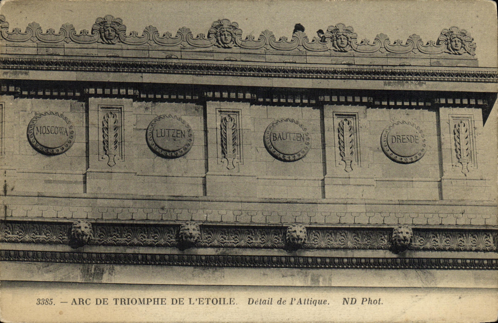 CPA Paris Arc De Triomphe De L Etoile Detail de l Attique 