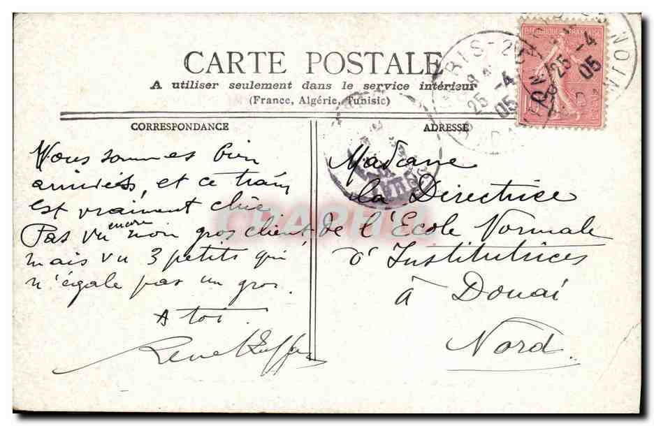 CPA Paris Les Arts et metiers et La Rue Reaumur — Verso