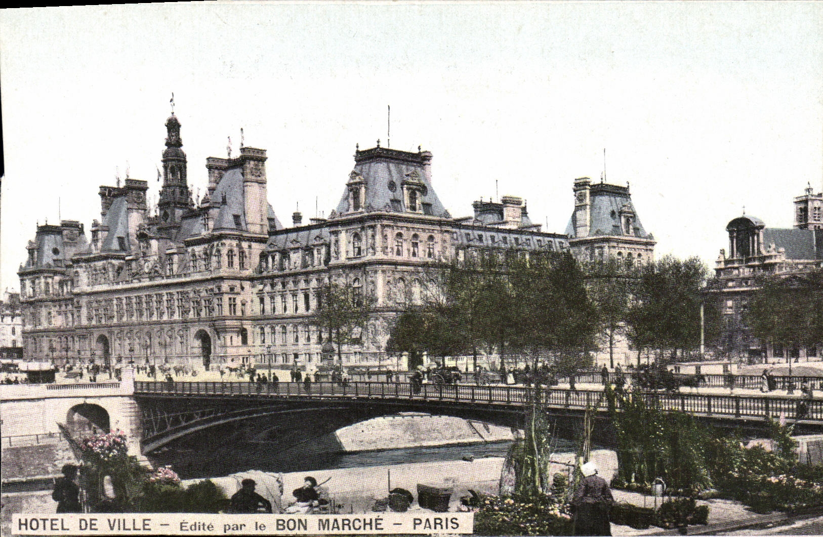 CPA Paris Notre Dame Bon Marche Hotel de ville Marche