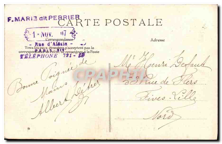 CPA Paris Saint Germain L Auxerrois carte toilee  — Rückseite