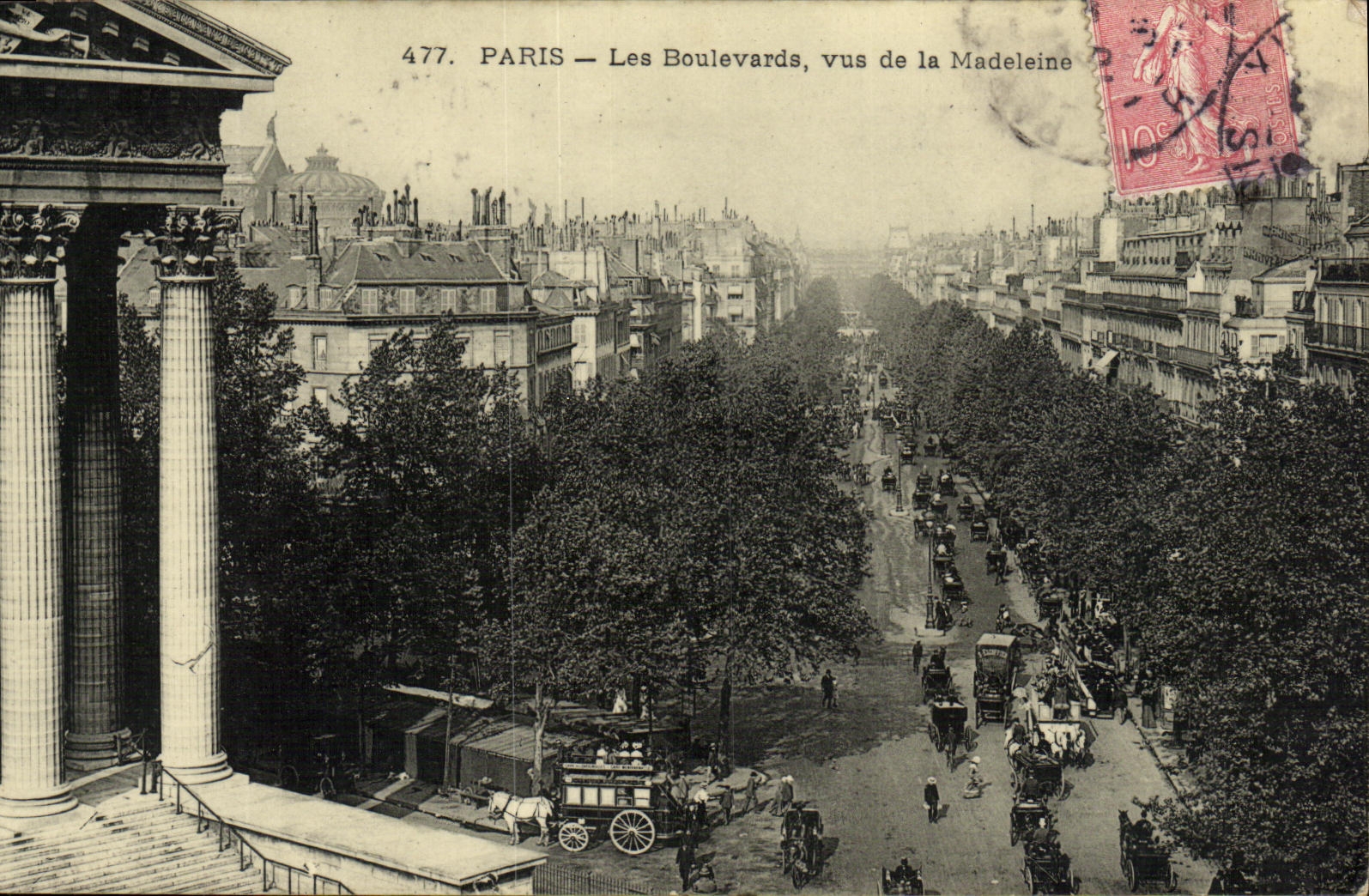 CPA Paris Les Boulevards Vus de la Madeleine