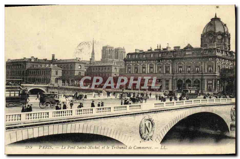 CPA Paris Le Pont Saint Michel et le Tribunal de Commerce