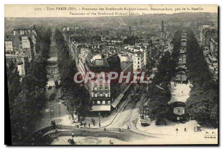 CPA Paris Panorama des Boulevards Richard Lenoir Beaumarchais Pris de la Bastille 