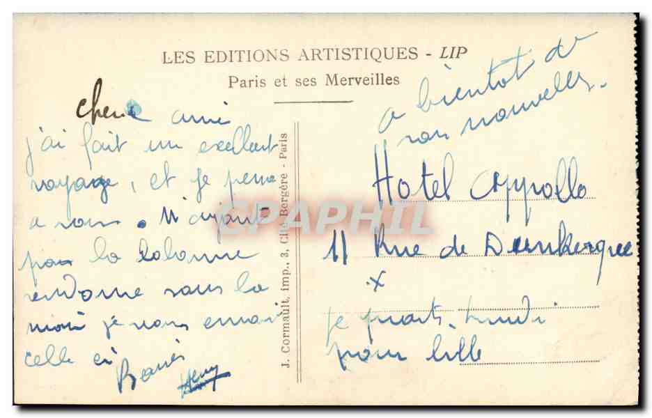 CPA Paris La Place de la Concorde Fontaine — Rückseite