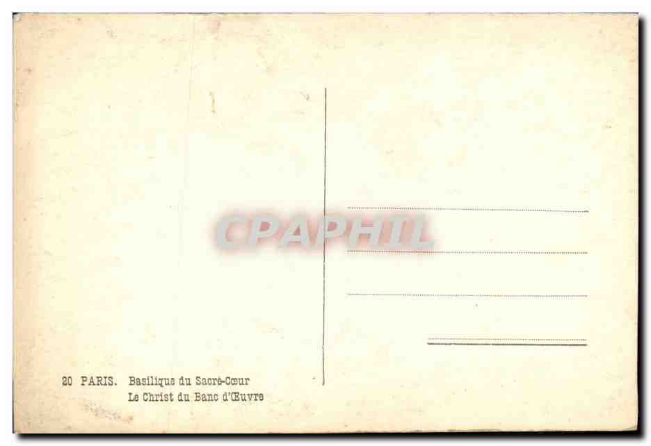 CPA Paris Basilique du Sacre Cosur Le Christ du Banc d oeuvre — Verso