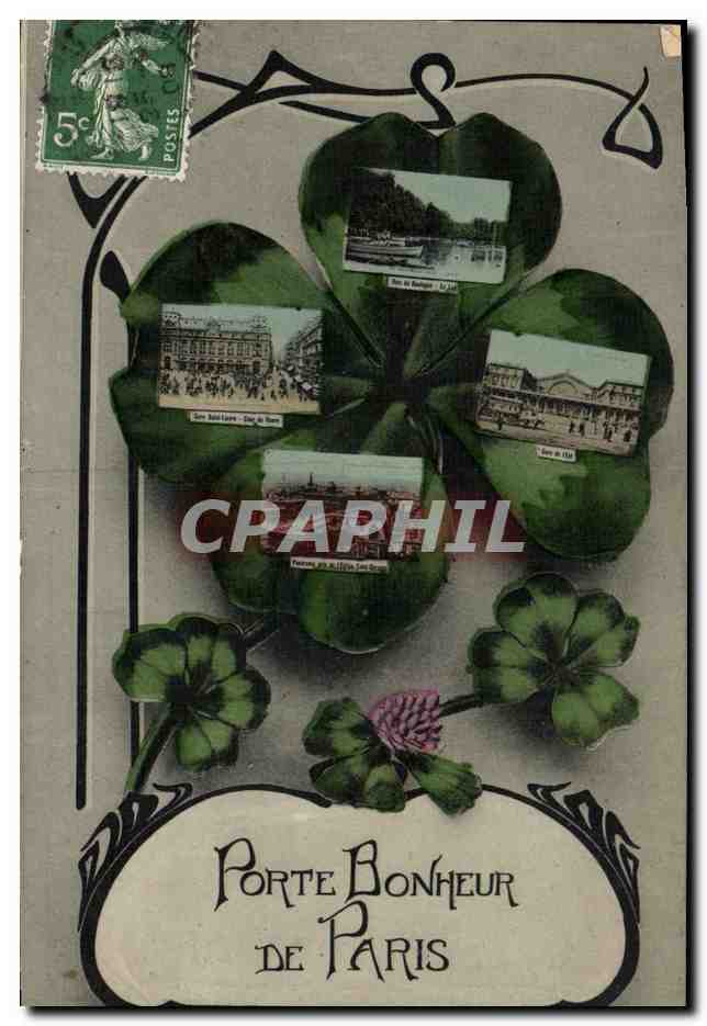 CPA Paris Porte Bonheur Trefle 