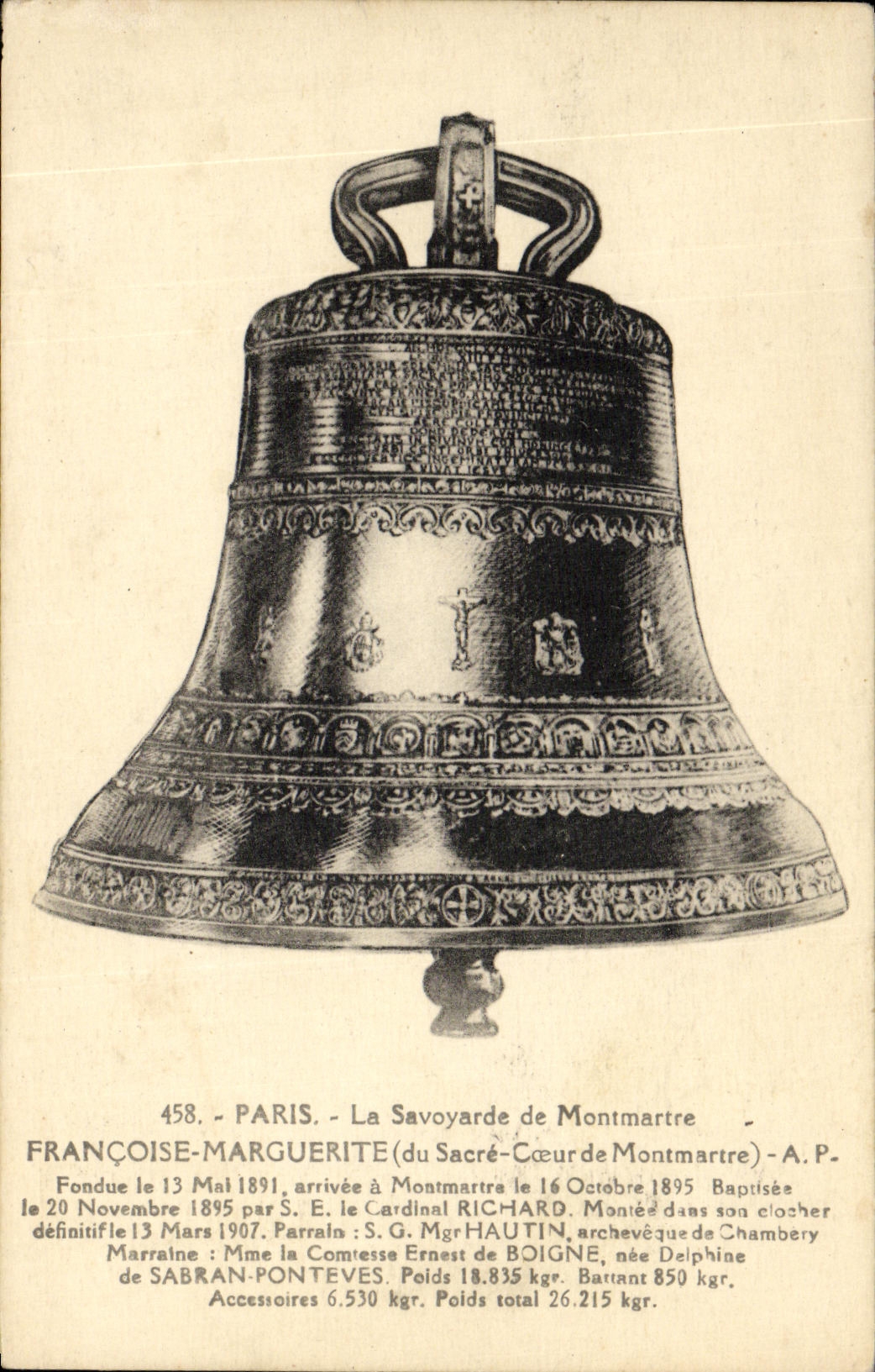 CPA Paris La Savoyarde de Montmartre Sacre Coeur Cloche