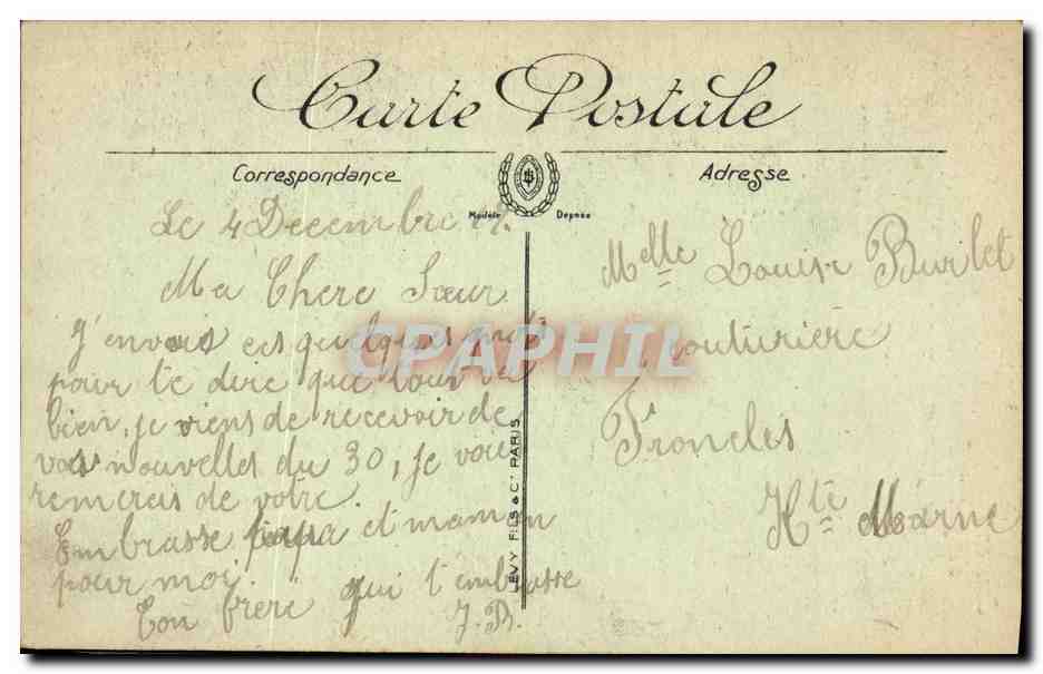 CPA Paris Souvenir du Sacre Goeur de Montmartre Cloche — Rückseite