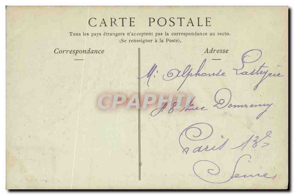 CPA Paris Palais de la Concorde et la Rue Royale — Rückseite