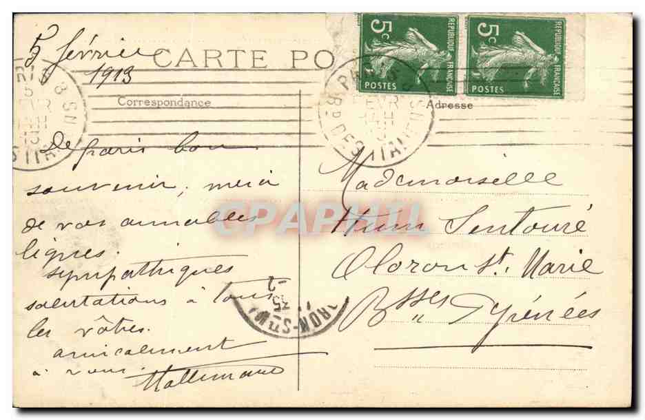 CPA Paris Place de la Goncorde — Verso