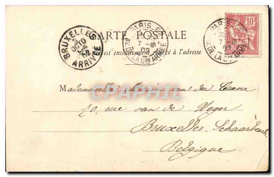 CPA Paris Place du Palais royal et Rue de Rivoli — Rückseite