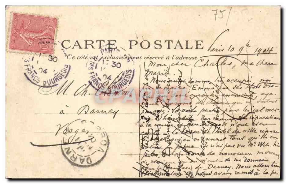 CPA Paris Le College de France — Rückseite