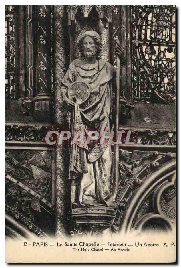 CPA Paris La Sainte Chapelle Interieur Un Apotre
