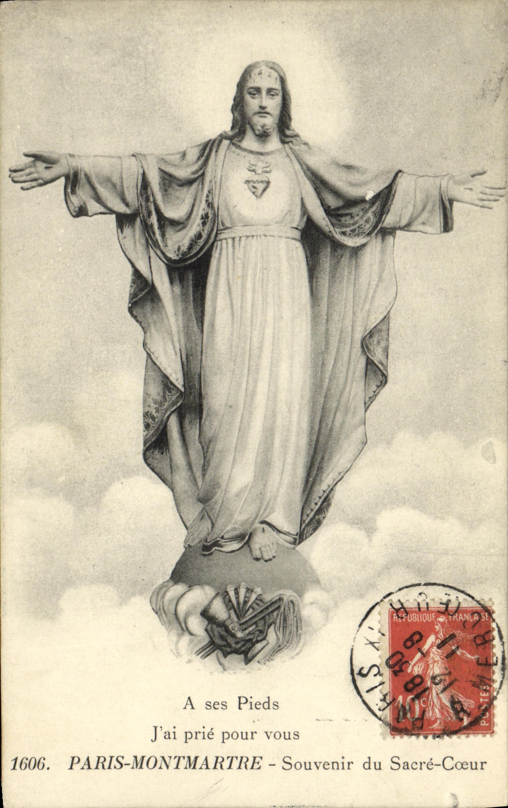 CPA Paris Montmartre Souvenir du Sacre Coeur Chist