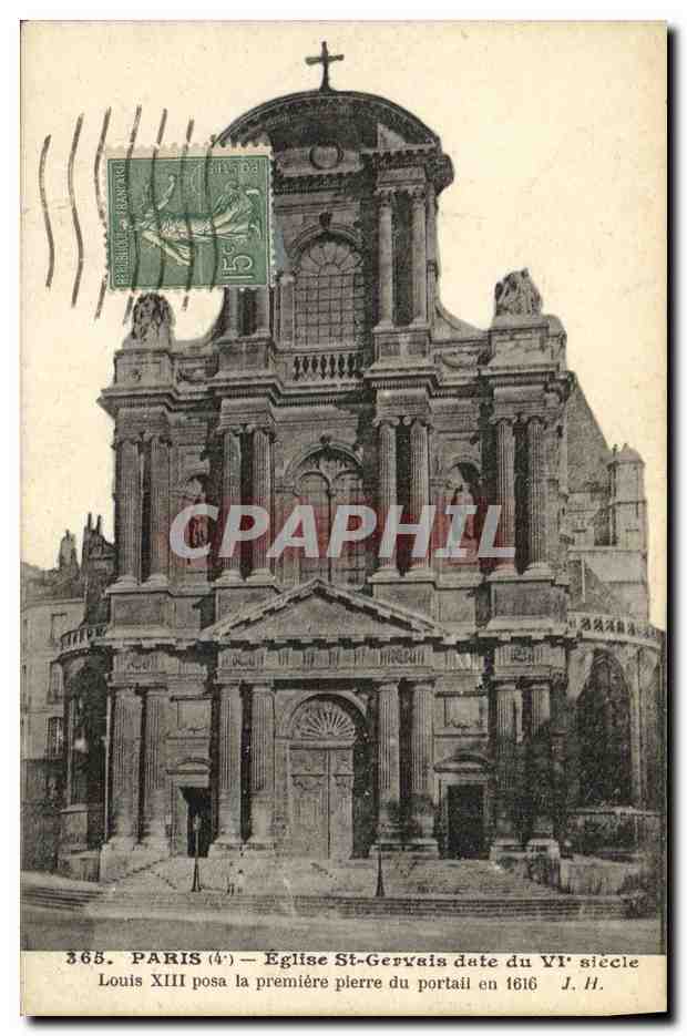 CPA Paris Eglise St Gervais date du VI e siecle