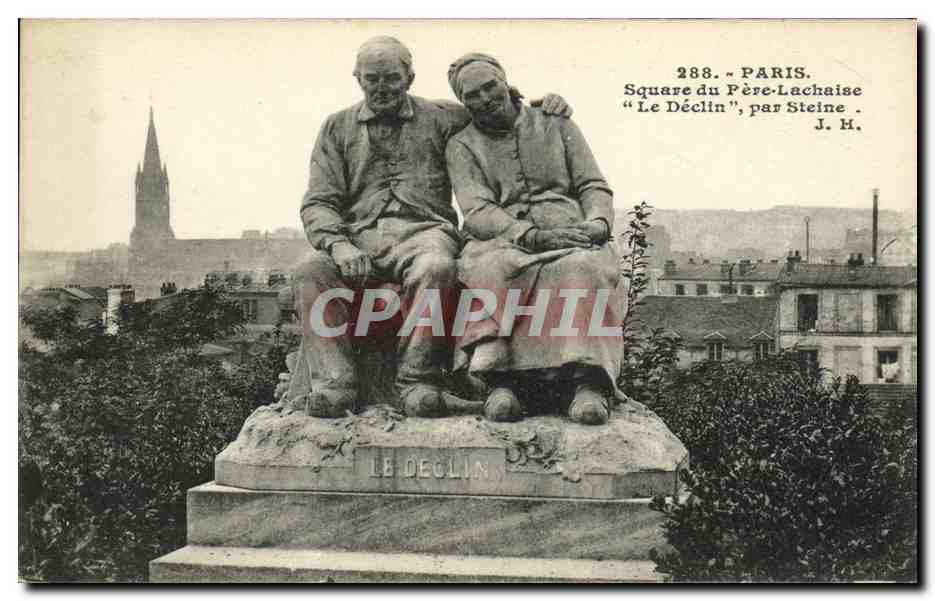CPA Paris Square du Pere Lachaise Le Declin par Steine