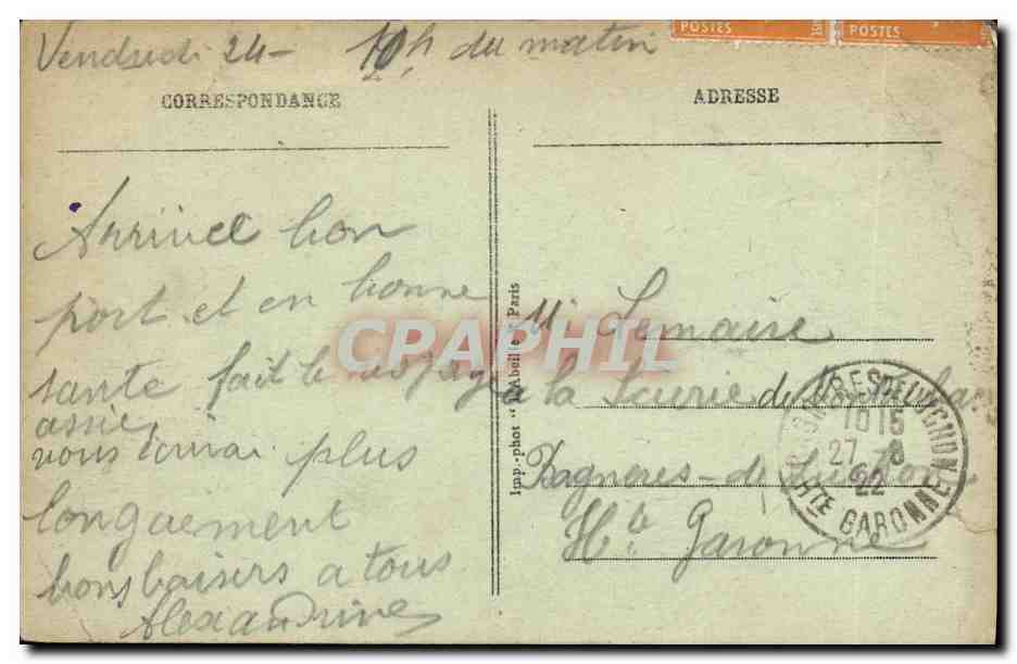 CPA Une Pensee de Paris Gare d Orsay — Verso