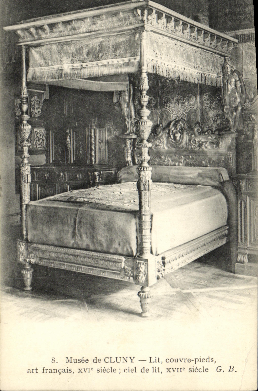 CPA Musee de Cluny Lit couvre pieds art francais