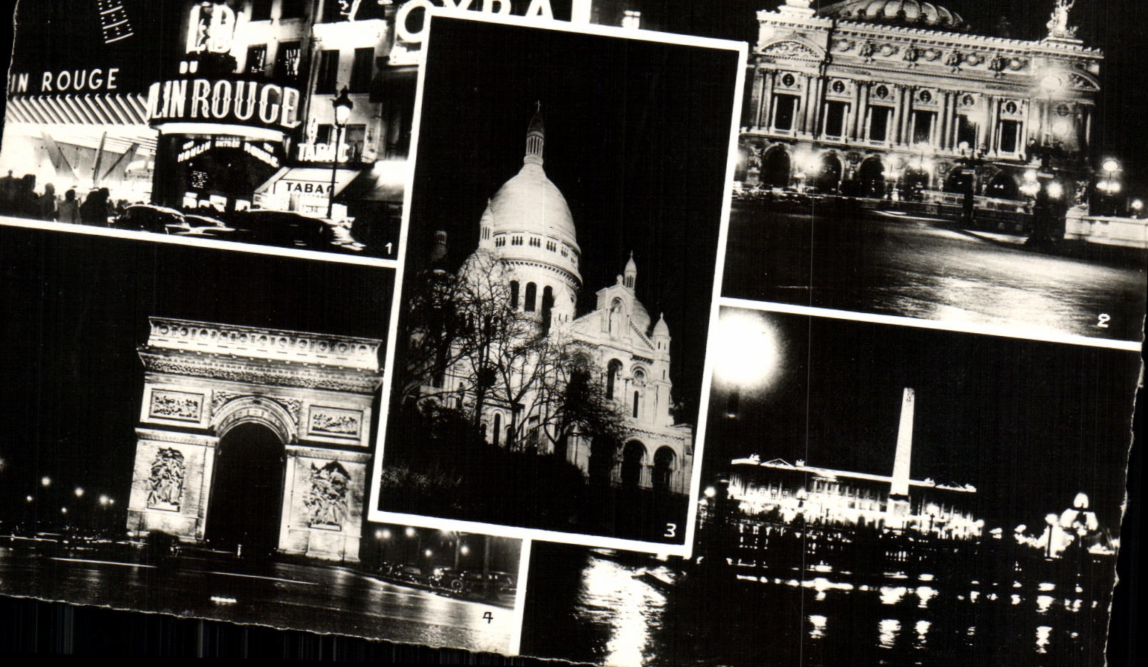 CPM Paris La Nuit Le Moulin Rouge L Opera Le Sacre Coeur 