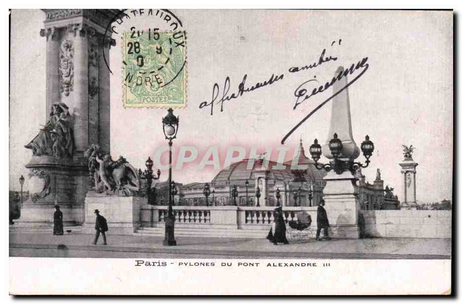 CPA Paris Pylones du Pont Alexandre lll