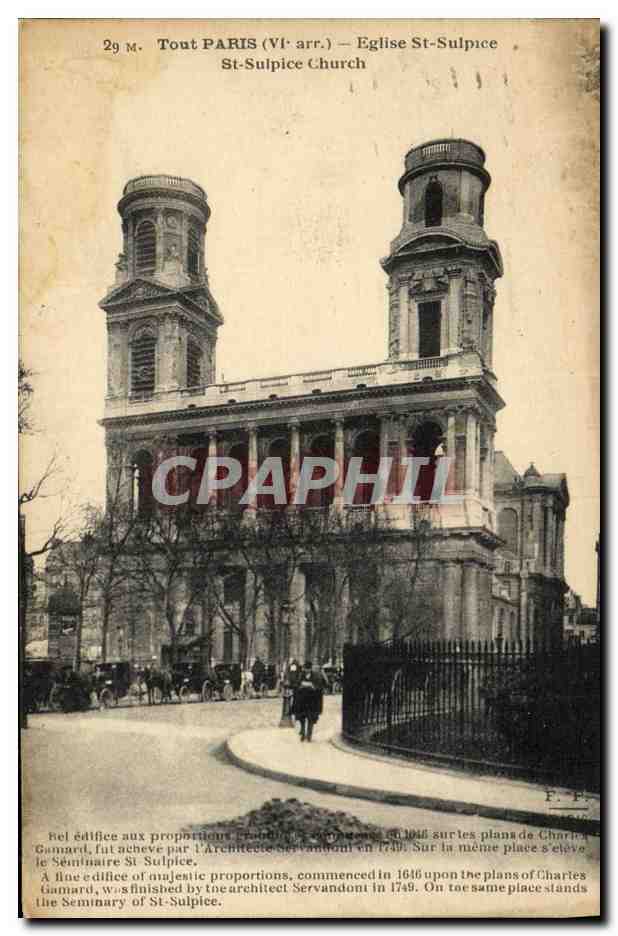CPA Tout Paris Eglise St Sulpice 