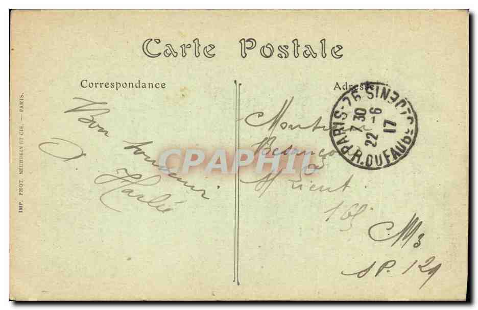 CPA Bois de Boulogne Paris — Rückseite