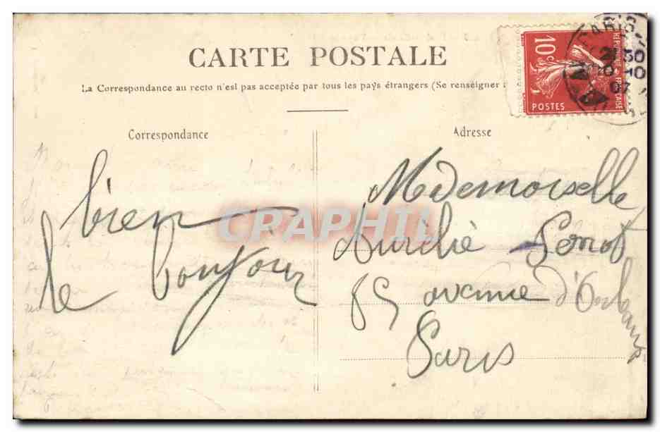 CPA Paris ecole Militaire Vue Generale — Rückseite
