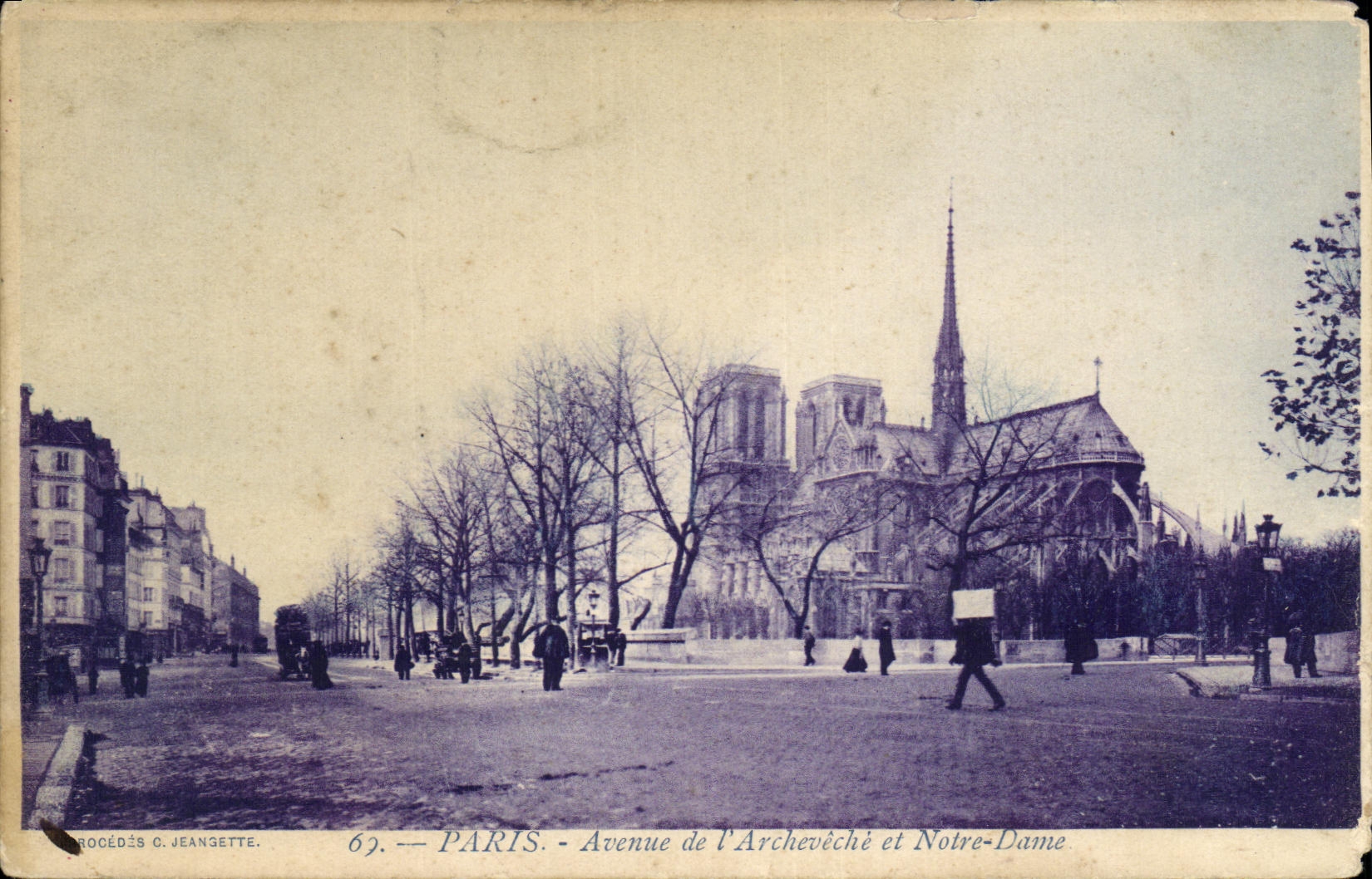 CPA Paris Avenue de l Archeveche et Notre Dame