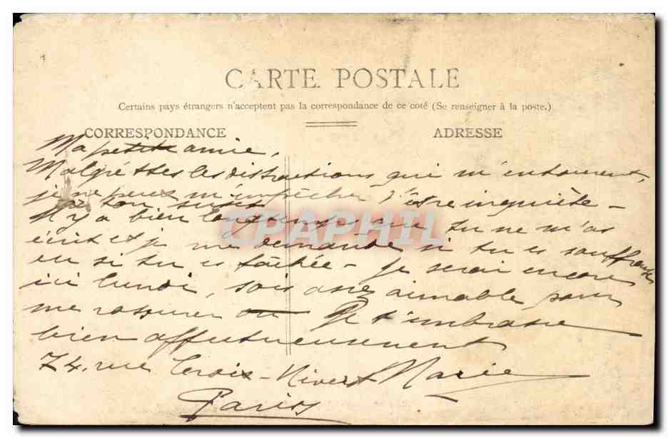 CPA Paris Avenue de l Archeveche et Notre Dame — Verso