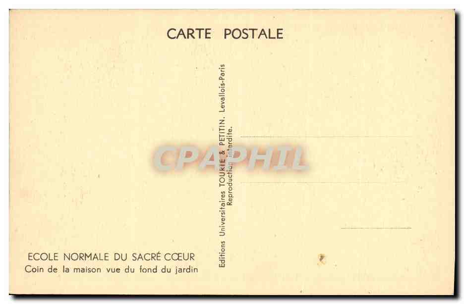 CPA Ecole Normaile du Sacre Coeur Coin de la maison vue du fond jardin — Rückseite