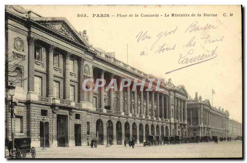 CPA Paris Place de la Concorde Le Ministere de la Marine