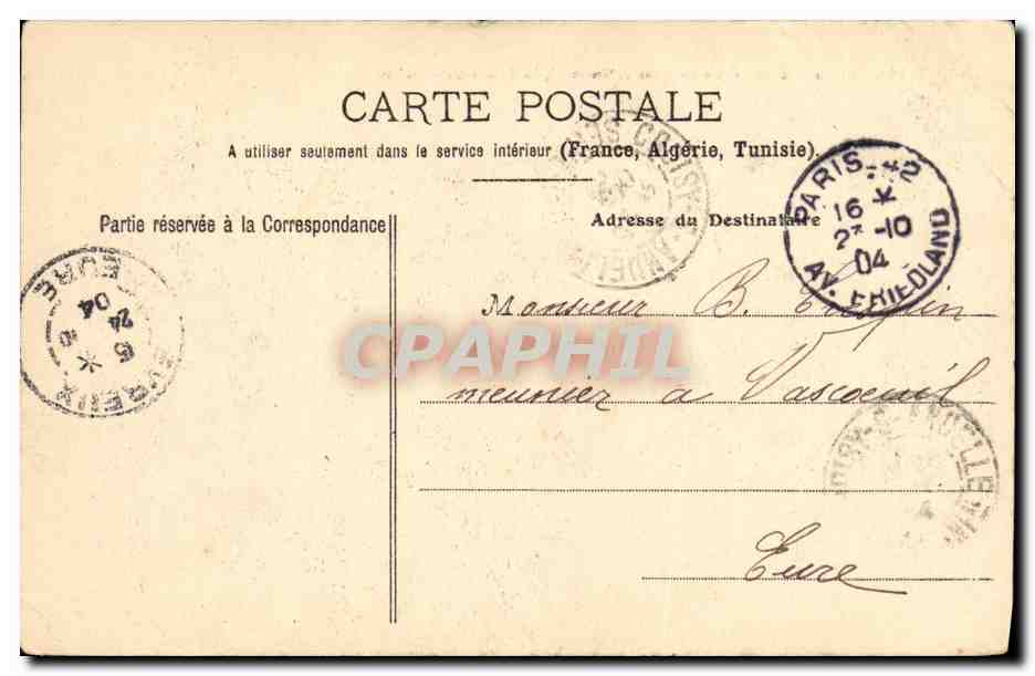 CPA Paris Eglise Saint Augustin boulevard Malesherbes — Rückseite
