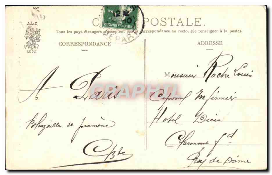 CPA Paris Le Louvre Le Genre des Arts — Rückseite