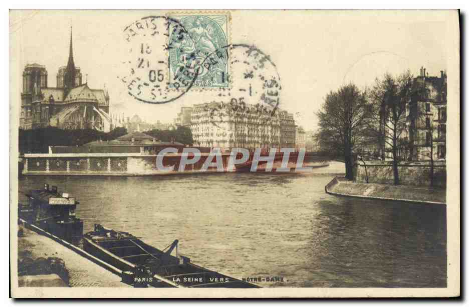 CPA Paris La Seine vers Notre Dame