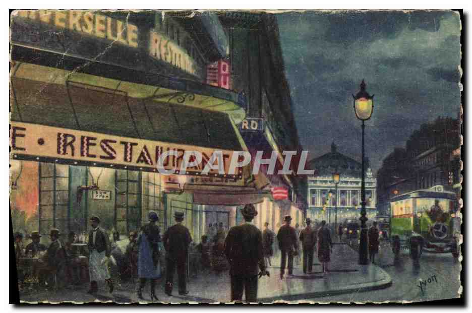 CPA Les Feeries Nocrurnes de Paris Avenue de l Opera Restaurant