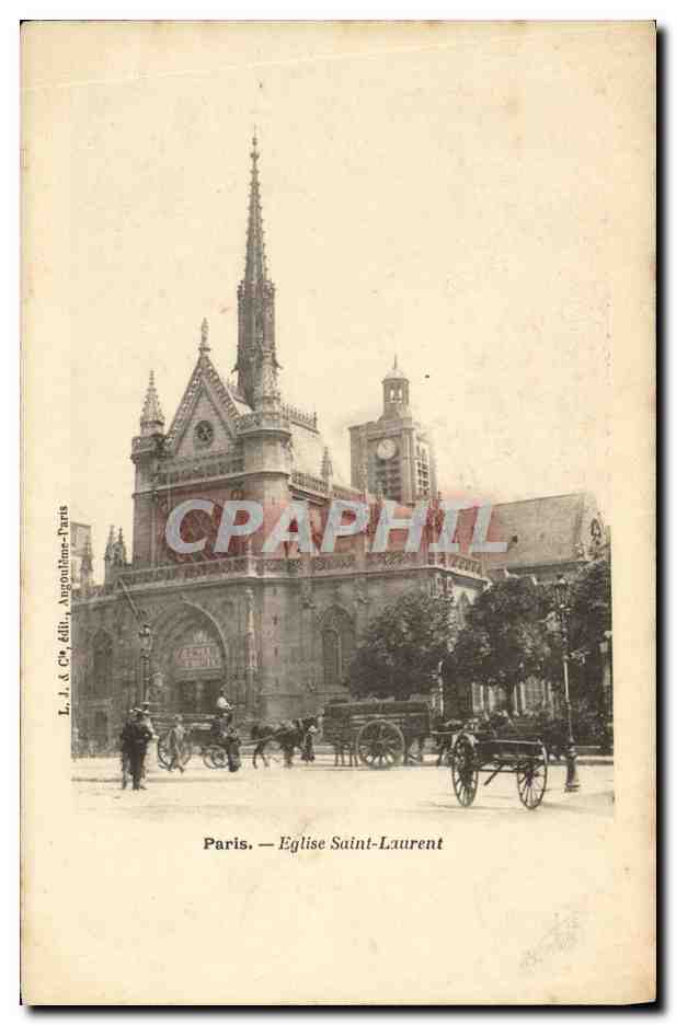 CPA Paris Eglise Saint Laurent