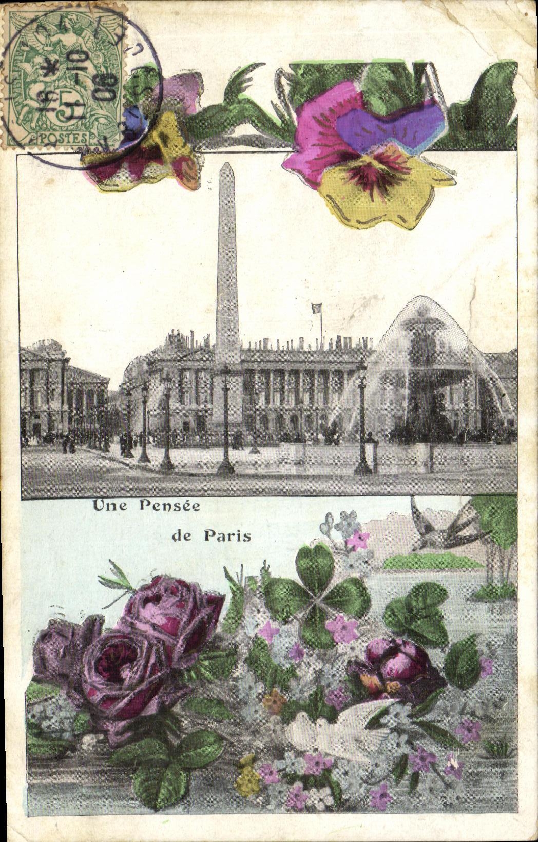 CPA Une Pensee de Paris Place de la Concorde