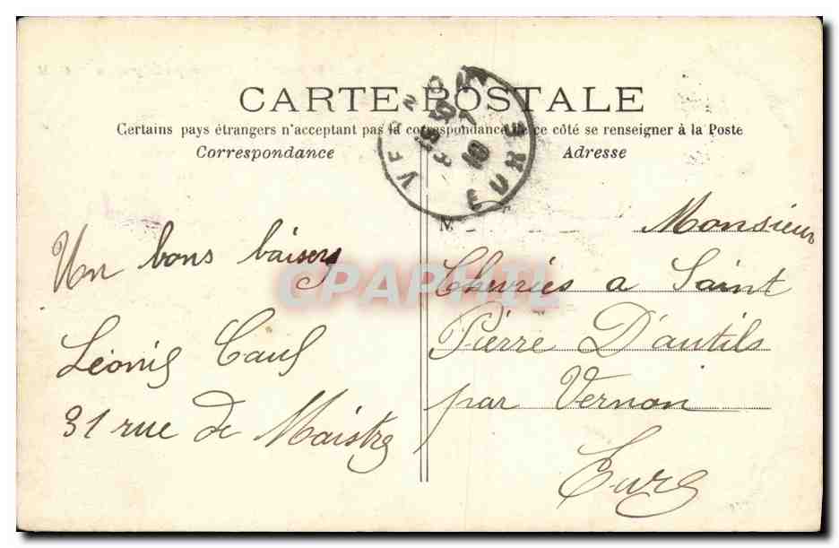 CPA Paris Un coin des Champs Elysees — Rückseite