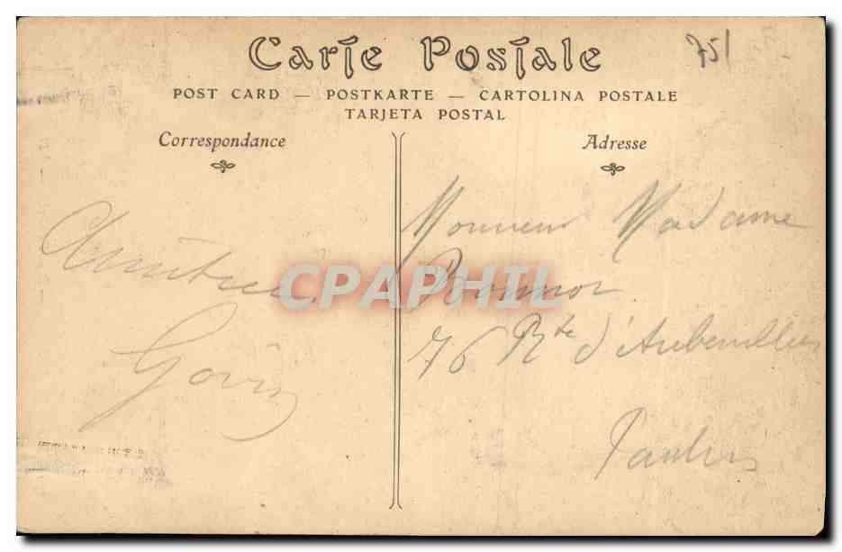 CPA Bois de Vincennes Une Passerelle — Verso