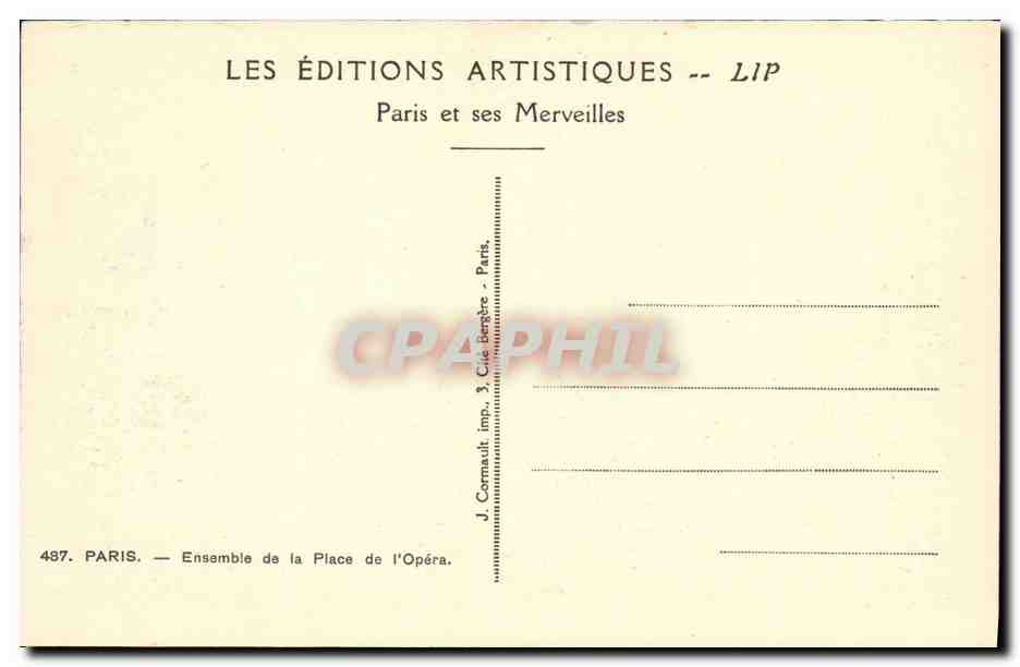 CPA Paris Ensemble de la Place de l Opera — Rückseite