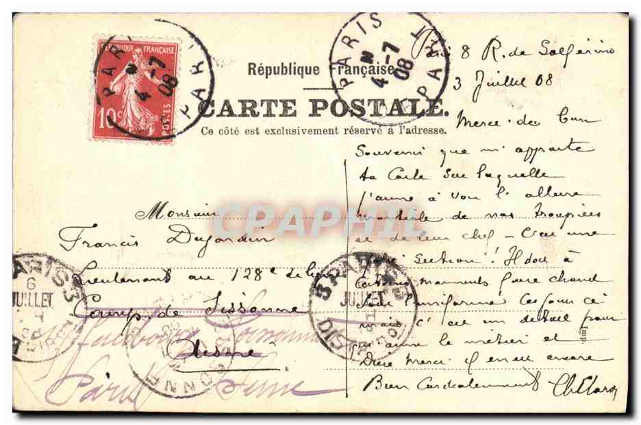 CPA Paris La Fontaine Carpeaux Jardin du Luxembourg — Verso