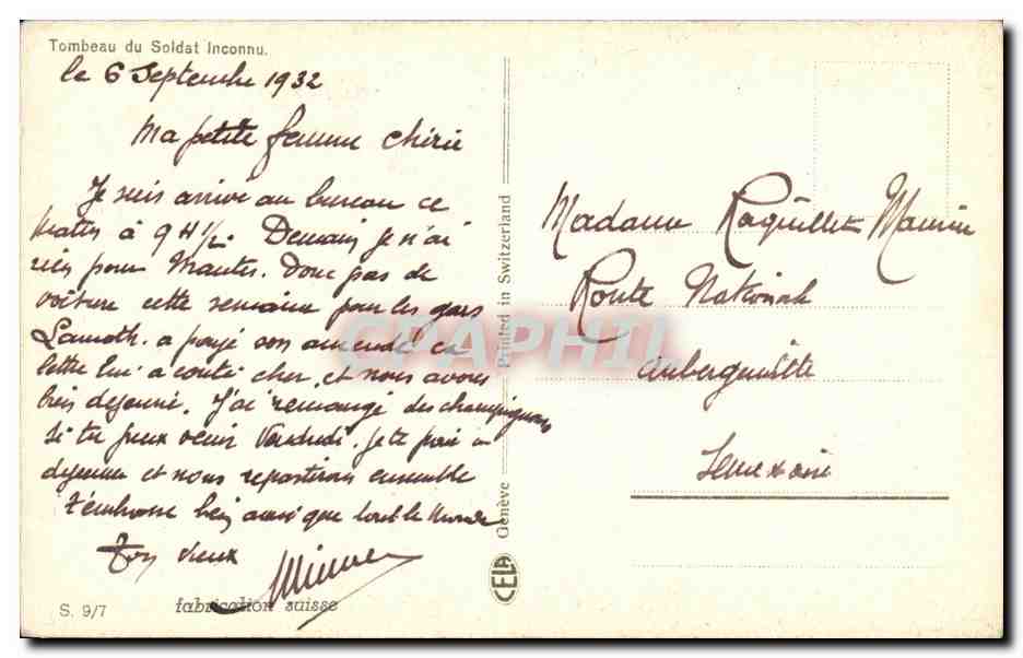CPA Paris Tombeau du Soldat Inconnu Militaria — Rückseite
