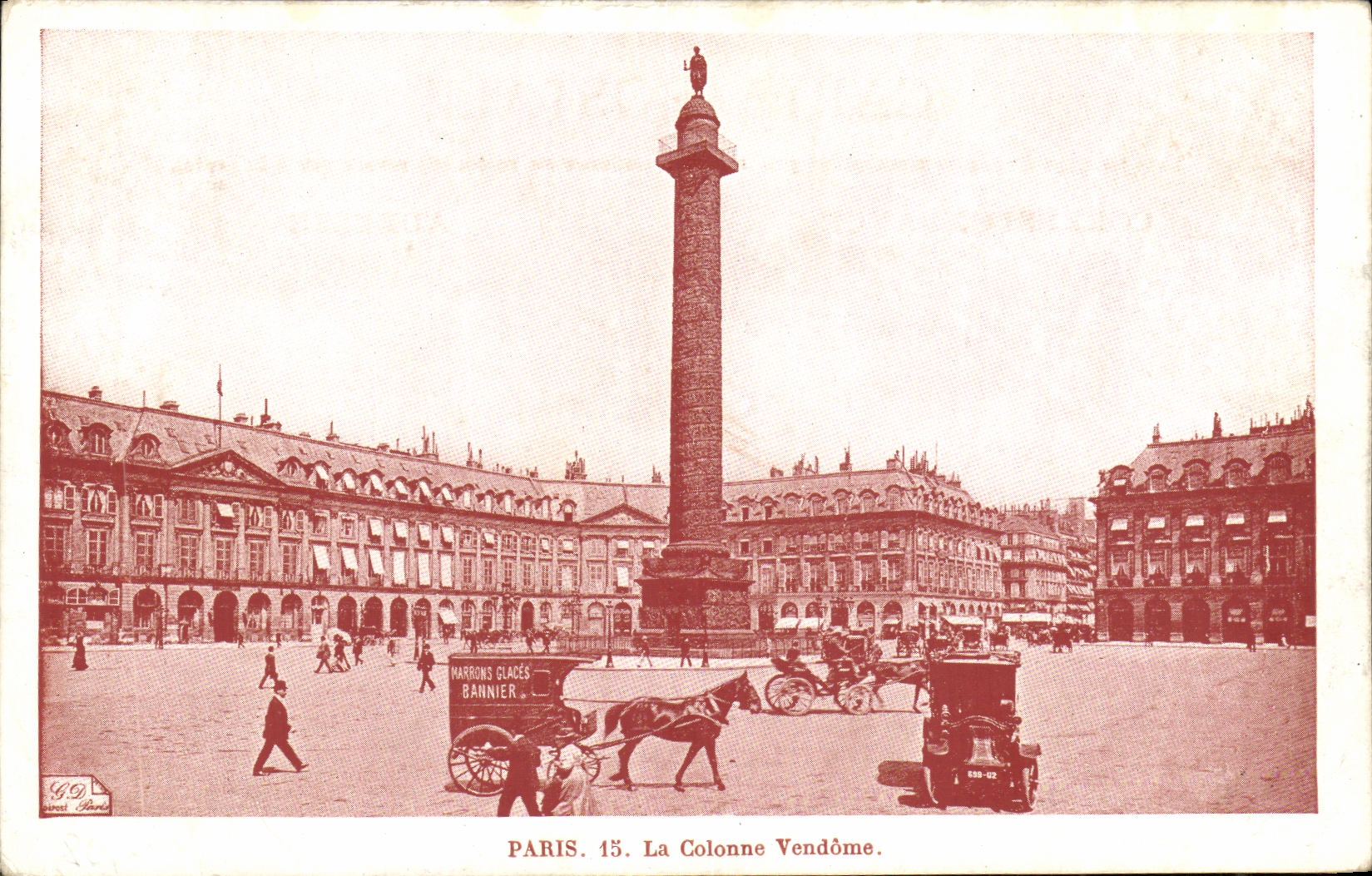 CPA Paris La Colonne Vendome Publicite Marrons glaces