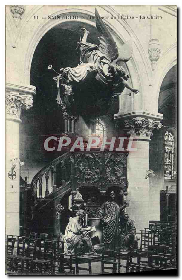 CPA Saint Cloud Interieur de L Eglise La Chaire